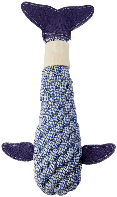 BONES & CHEWS Rope Whale Crinkle with Bone Dog Toy, 12" - Chewy.com | Chewy.com