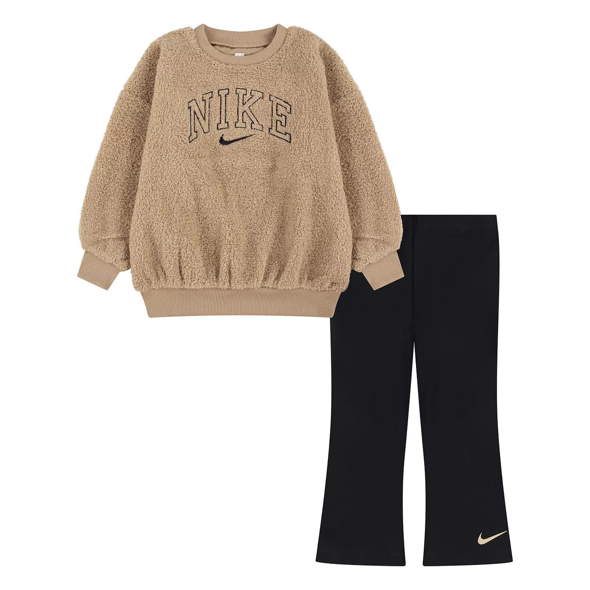 Girls 4-6x Nike Sherpa Crewneck and Flared Leggings 2-Piece Set | Kohl's