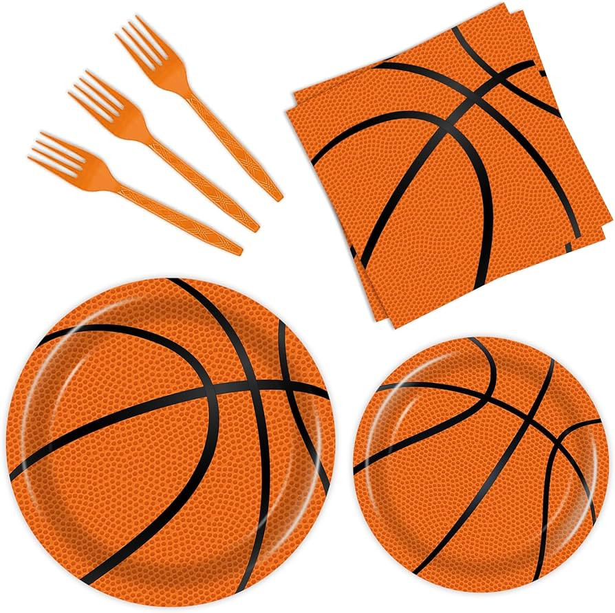 96 Pcs Basketball Plates & Napkins - Party Supplies, Birthday Decorations, Party Favors for Kids | Amazon (US)