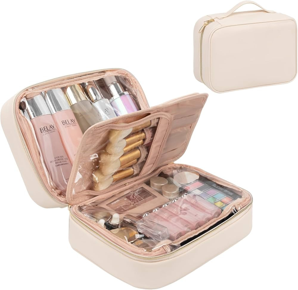 OCHEAL Makeup Bag, Makeup Travel Bag Large Capacity Waterproof Cosmetic Organizer Bag with Makeup... | Amazon (US)