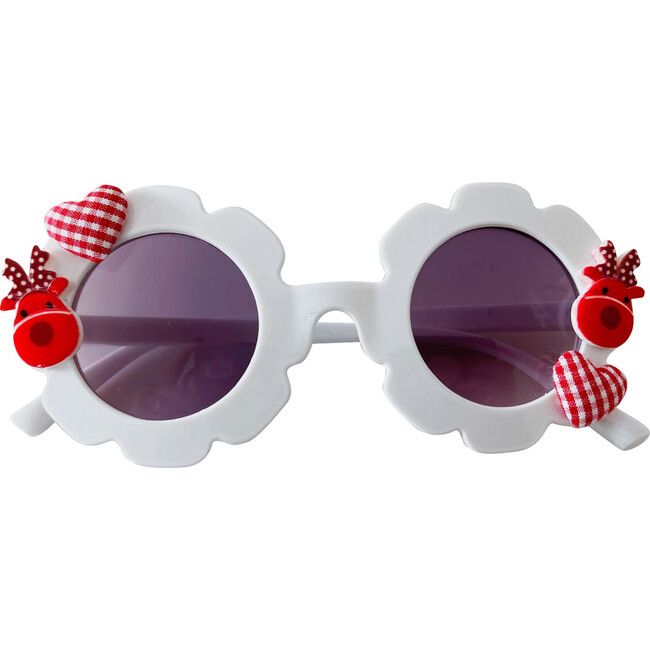 Red Reindeer Cami Flower Sunnies , White | Maisonette