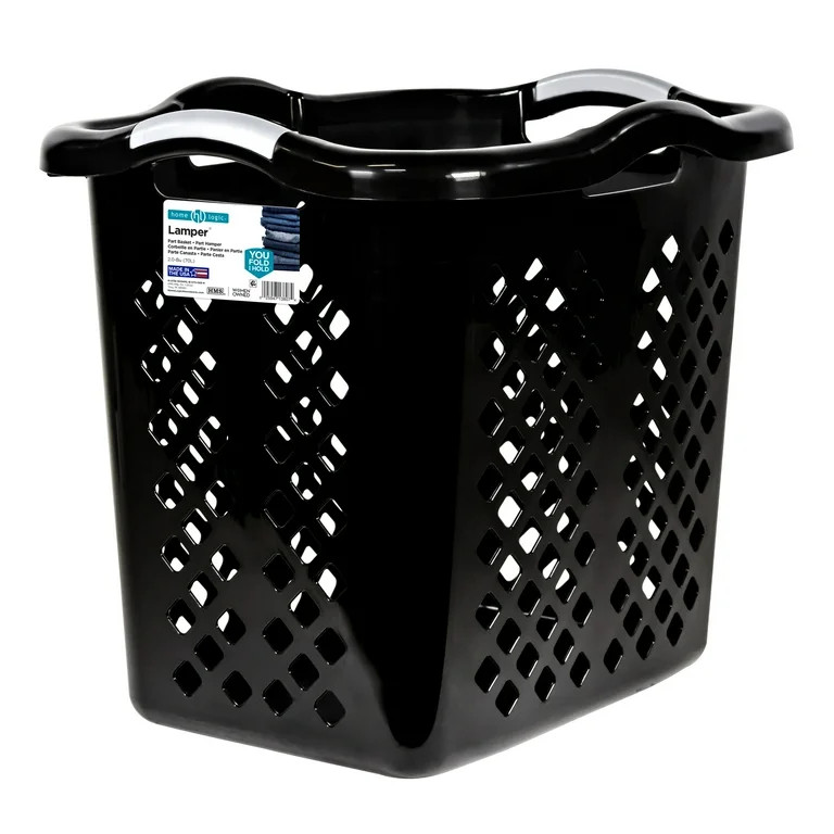 Home Logic Lamper 2 Bushel Laundry Basket, Black/Silver | Walmart (US)