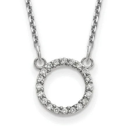 Primal Gold 14 Karat White Gold Diamond Open Circle Necklace | Walmart (US)