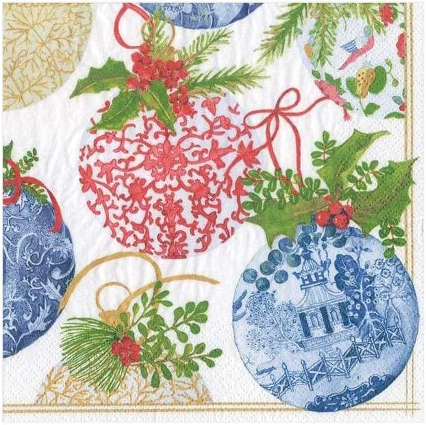 Caspari Porcelain Ornaments Paper Cocktail Napkins - 20 Per Package | Amazon (US)