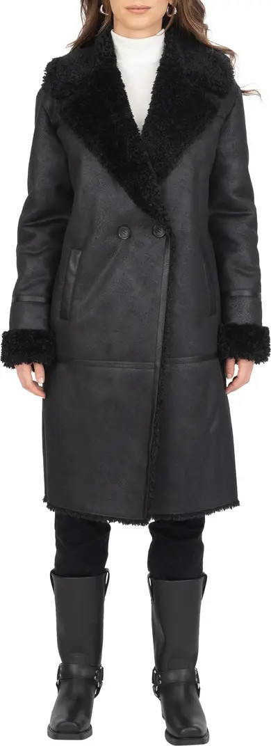 Frye Faux Shearling Double Breasted Trench Coat | Nordstromrack | Nordstrom Rack