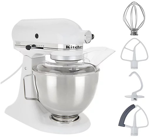 KitchenAid 4.5-qt 300W Tilt-Head Stand Mixer with Flex Edge - QVC.com | QVC