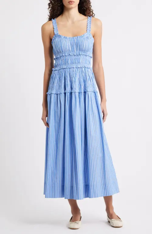 DÔEN Marianne Stripe Organic Cotton Midi Dress in Deauville Stripe at Nordstrom, Size Xx-Small | Nordstrom
