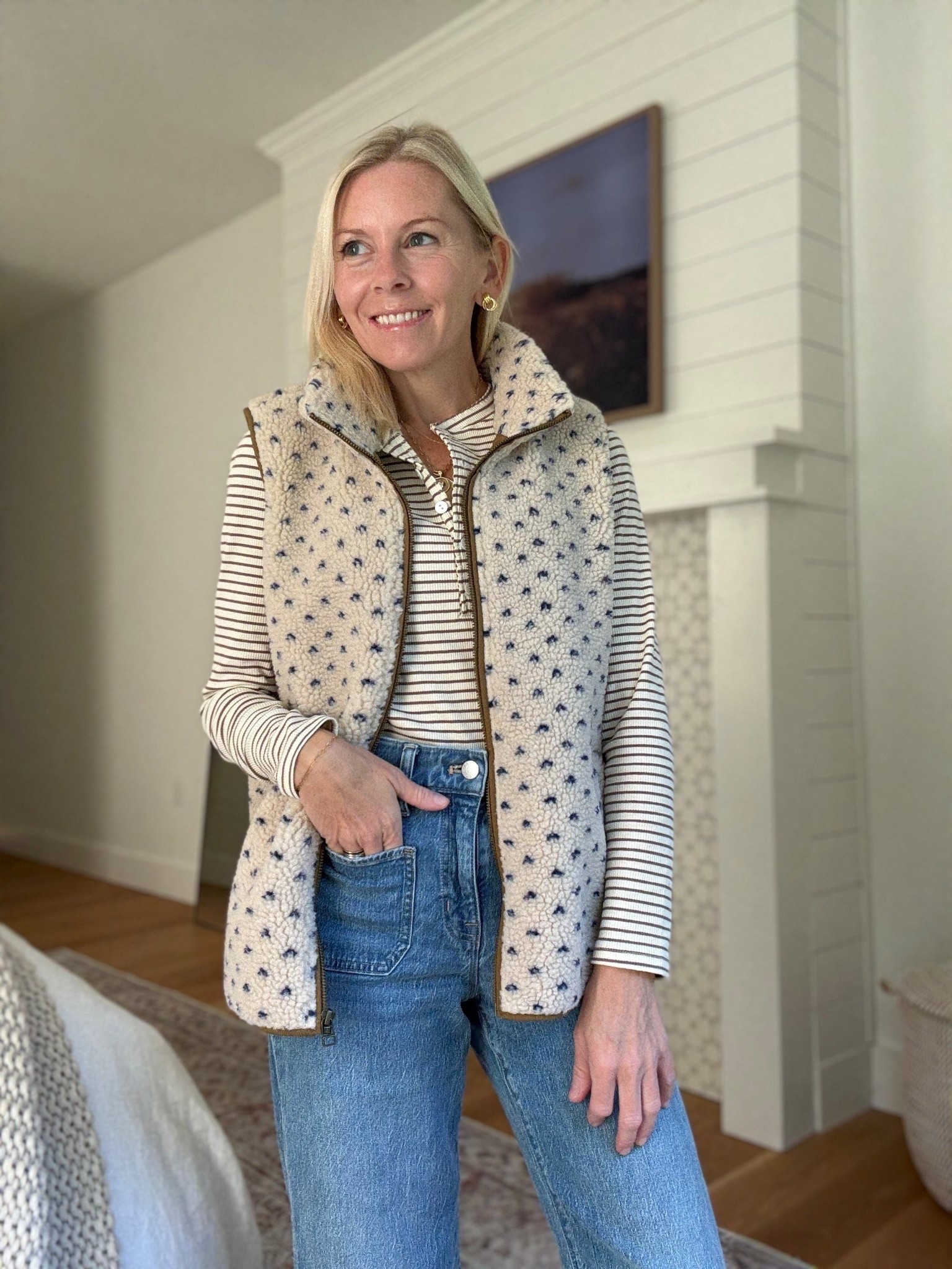 Still in stock! A fave from last season and restocked! The perfect Sherpa vest for fall! Wearing size XS

#LTKootd #LTKSeasonal #LTKOver40