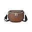 Trendy Woven Checkered Crossbody Bum Bag for Women，PU Leather Checkered Purse Fanny Packs Belt ... | Amazon (US)