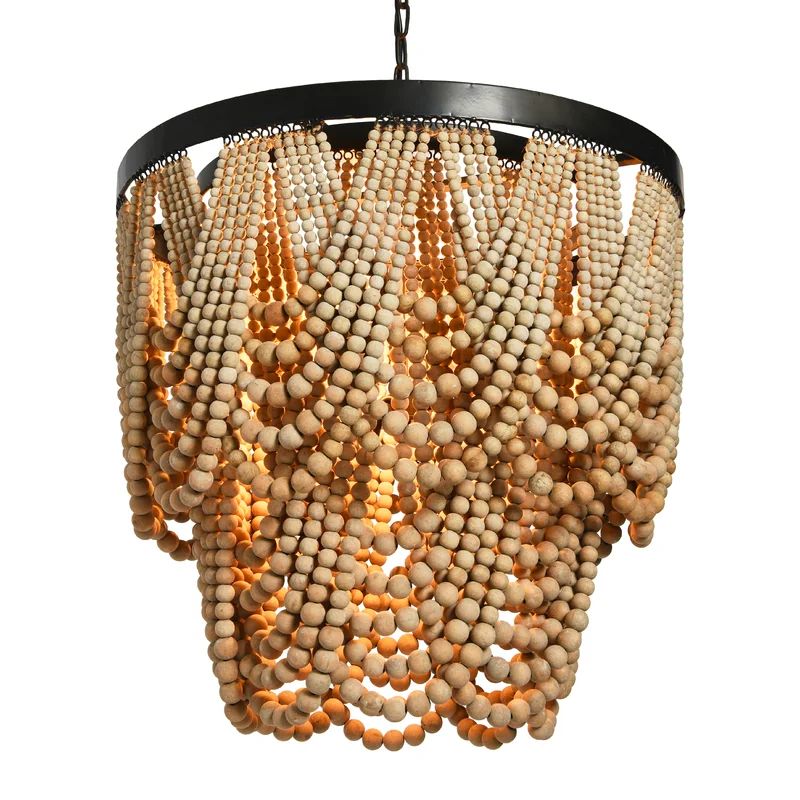 Hatfield 3 - Light Unique Tiered Chandelier with Beaded Accents | Wayfair North America