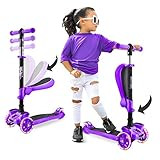 Hurtle ScootKid 3-Wheel Kids Scooter - Child & Toddler Toy Scooter with Built-in LED Wheel Lights, F | Amazon (US)