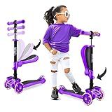 Hurtle ScootKid 3-Wheel Kids Scooter - Child & Toddler Toy Scooter with Built-in LED Wheel Lights, F | Amazon (US)