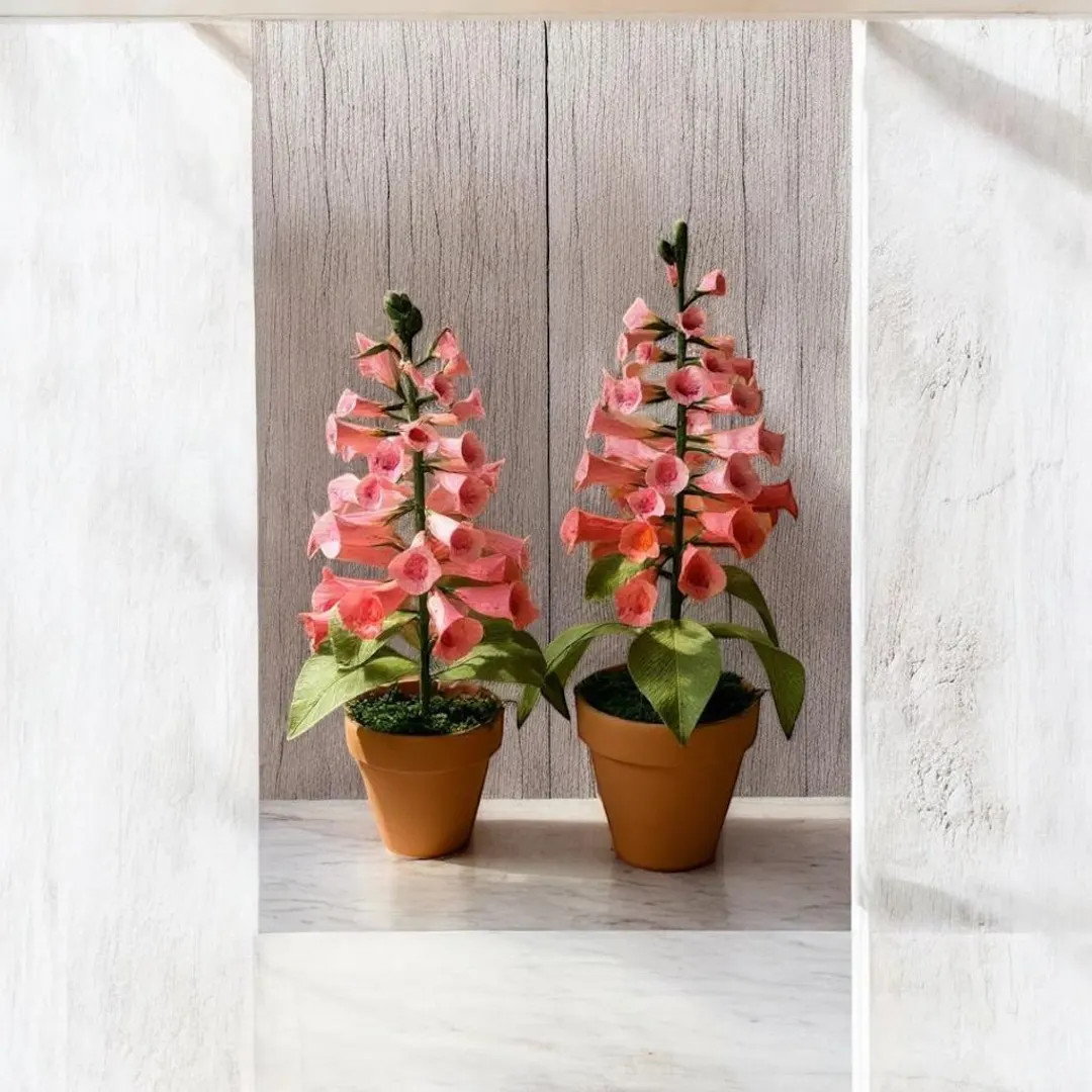 Foxglove paper flower arrangement with a vase/Home decor/Coffee table decor/mothers day/Anniversa... | Etsy (US)