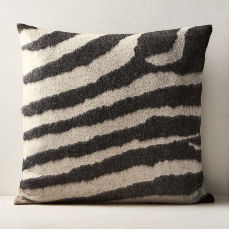 Jasira Tiger Print Wool Throw Pillow with Down-Alternative Insert 26'' + Reviews | CB2 | CB2