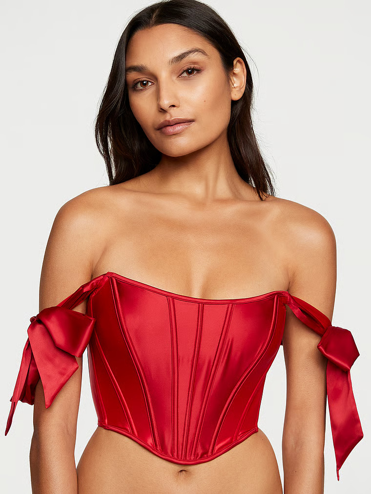Satin Bow-Tied Corset Top | Victoria's Secret (US / CA )