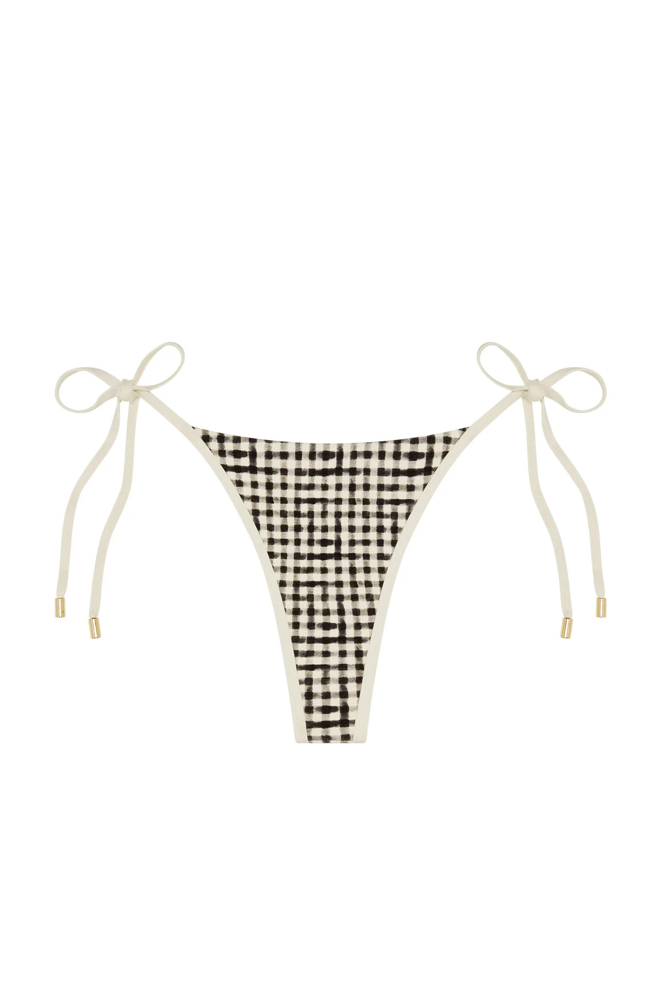 Palma Thong Colorblock - Black Gingham | Monday Swimwear