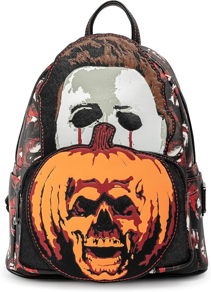 Loungefly Halloween 2 Michael Myers Pumpkin Womens Double Strap Shoulder Bag Purse | Amazon (US)