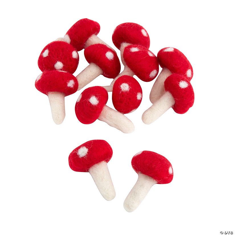 Felt Mushrooms - 12 Pc. | Oriental Trading Company