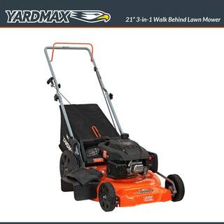 21 in. 170cc 3-in-1 Gas Walk Behind Push Lawn Mower with High Rear Wheels | The Home Depot