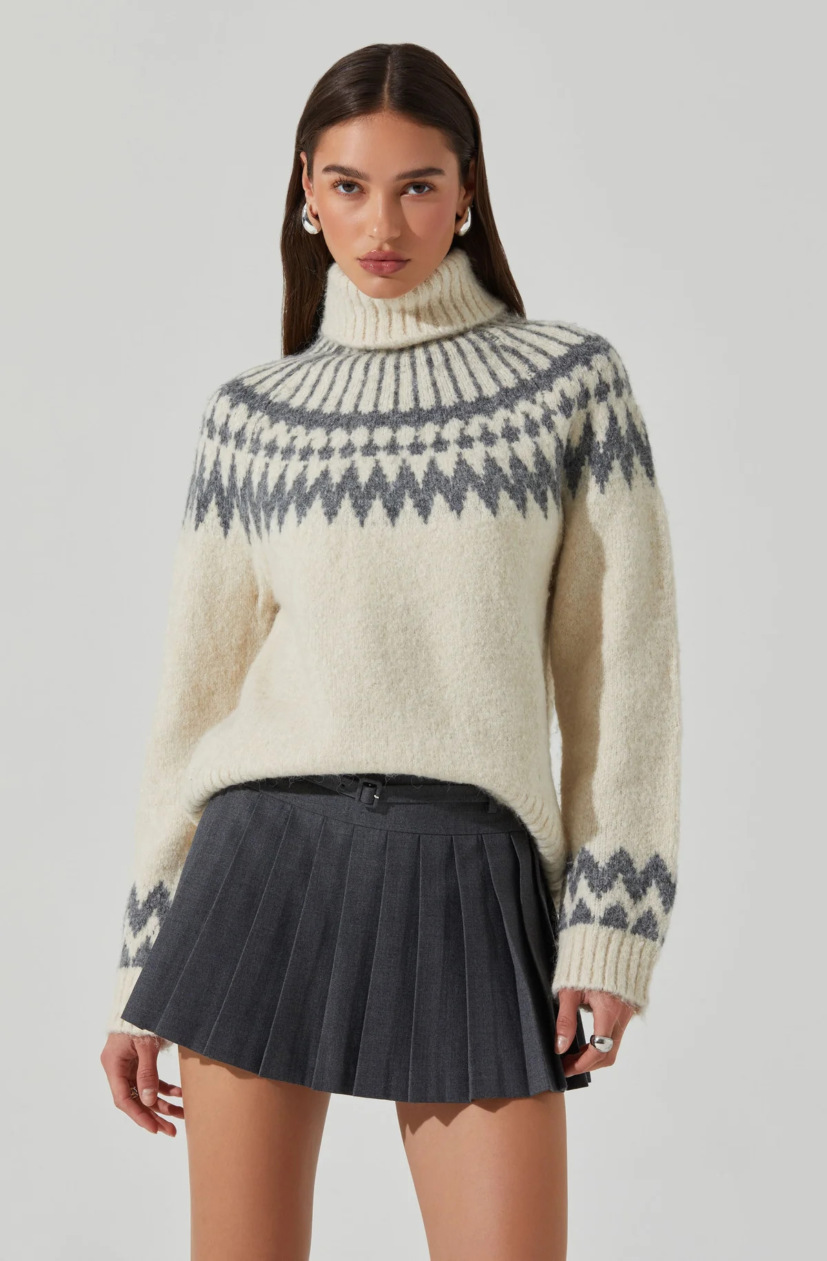 Leka Fair Isle Turtleneck Sweater | ASTR The Label (US)
