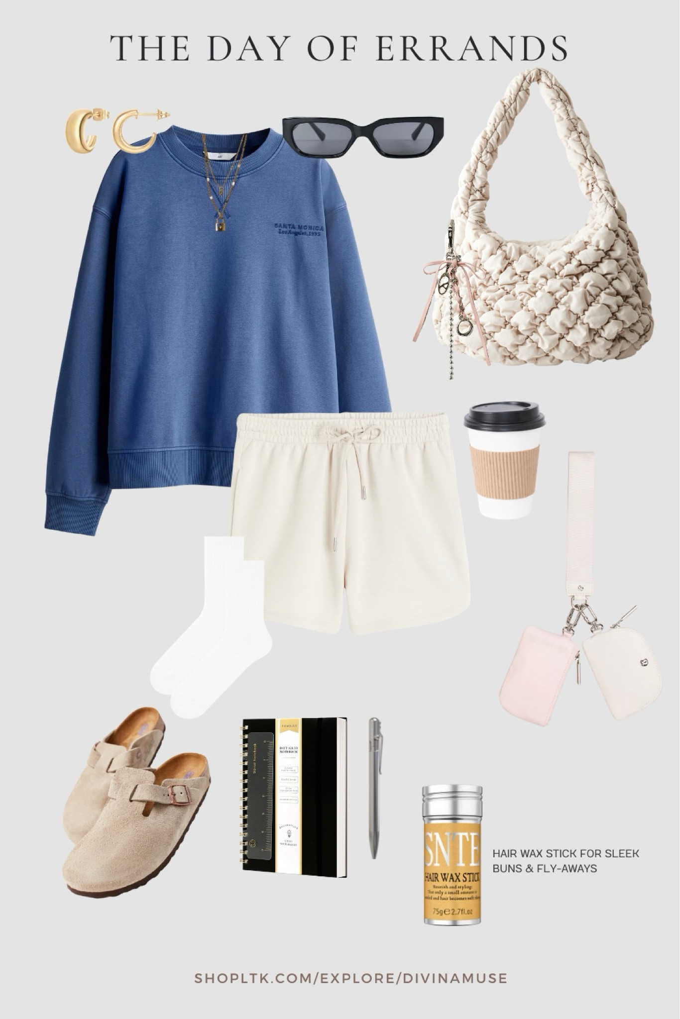 The day of errands in cute casual comfort. The lululemon wristband find was my fave. I also have the aritzia bag - love the quality of it and how plush it feels. Great size that’s not too big or small. It actually looks bigger on the models. Shorts from HM I wear super often. It’s lasted me so long through errands, vacations and for lounging. 
-
Casual outfits, pull over sweaters, oversized blue crewneck, quilted bags, casual bags, everyday shoulder bags, back to school outfit, loungewear, athleisure wear, wardrobe basics

#LTKFindsUnder50 #LTKFallSale #LTKBacktoSchool