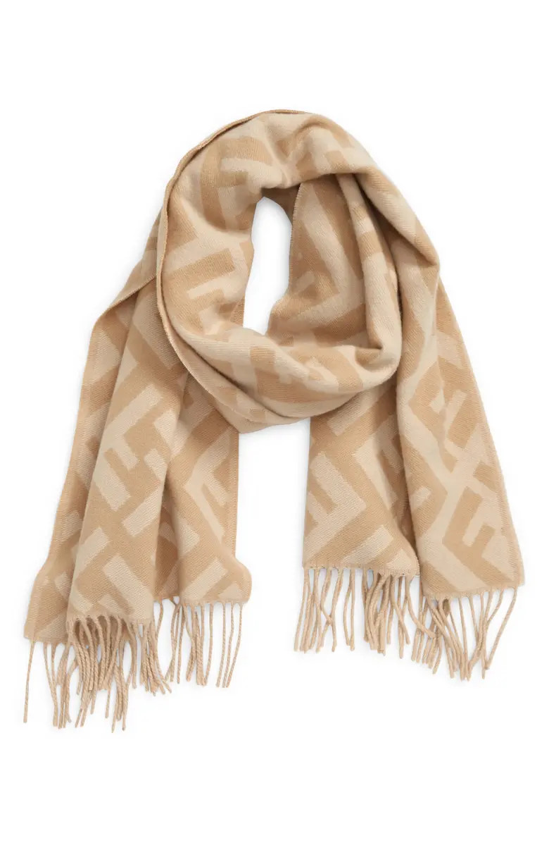 Fendi FF Logo Jacquard Cashmere Scarf | Nordstrom | Nordstrom