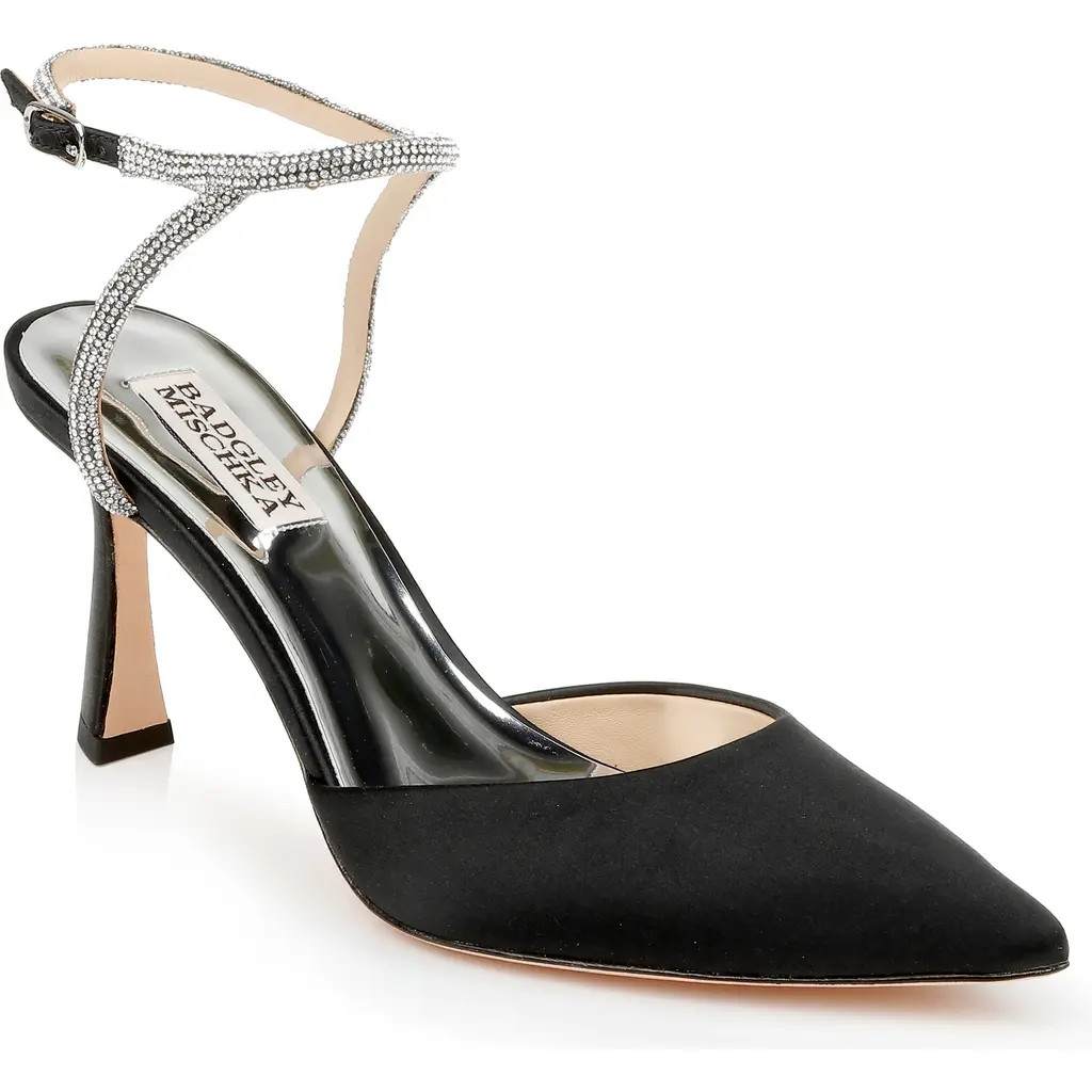 BADGLEY MISCHKA Kamilah Ankle Strap Pump in Black at Nordstrom, Size 8 | Nordstrom