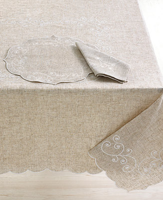 Lenox French Perle Embroidered Tablecloth, 60 | Macy's