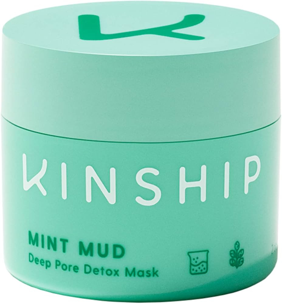 Kinship Mint Mud Deep Pore Detox Mask - Bentonite and Kaolin Clay Mask with Lactic Acid - Balance... | Amazon (US)