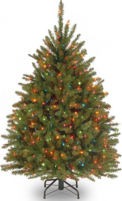 National Tree Company 4.5 ft Pre-Lit Dunhill Fir Artificial Christmas Tree, 450 Multicolor Lights... | Amazon (US)