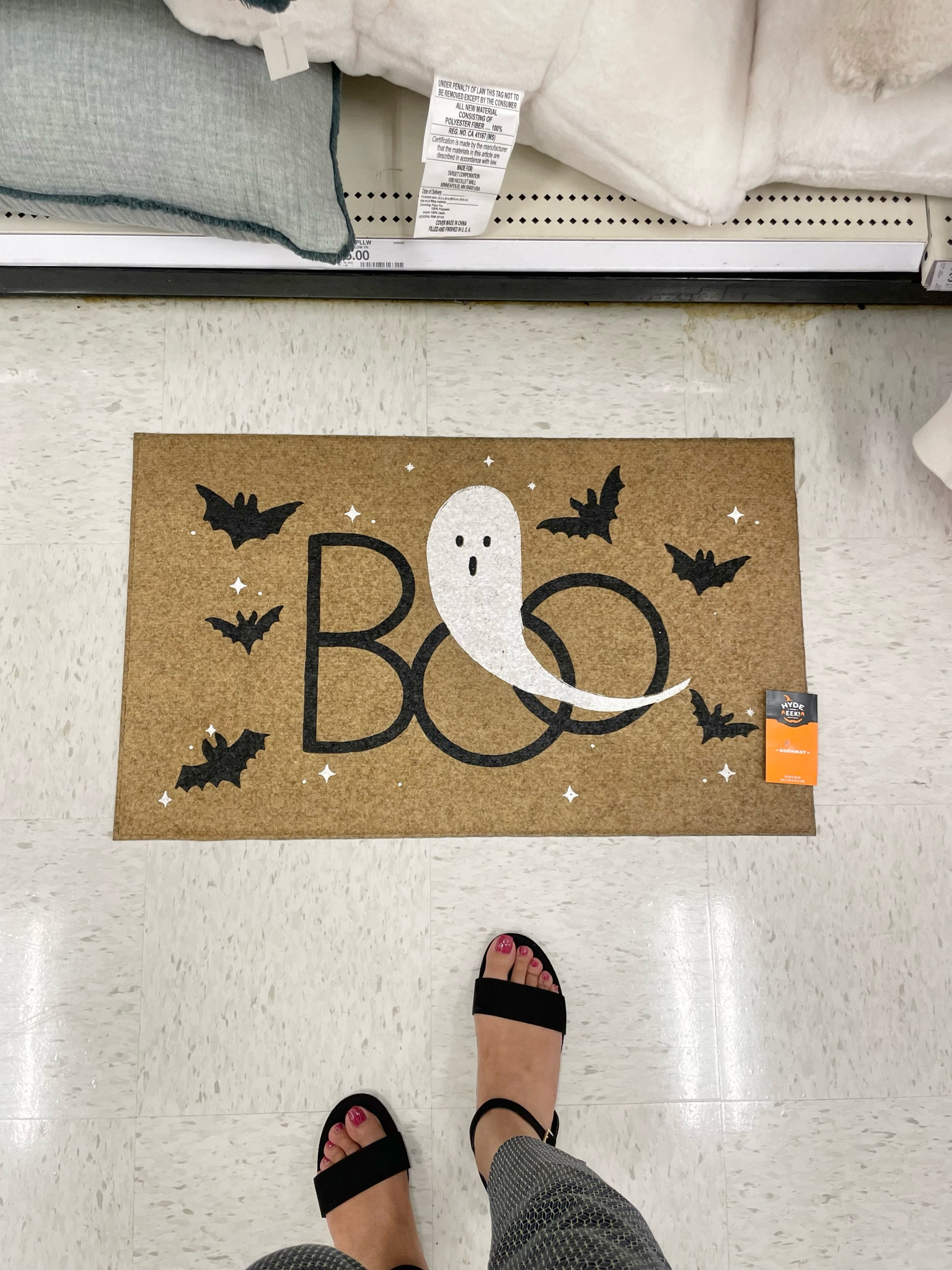 Adorable ghost doormat from Target! 

Halloween 
Fall decor 

#LTKFallSale #LTKSeasonal #LTKHome
