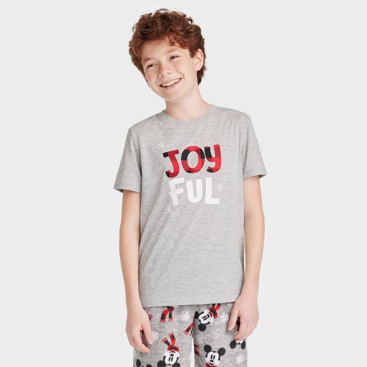 Kids' Holiday Joyful Matching Family Pajama T-Shirt - Wondershop™ Gray | Target