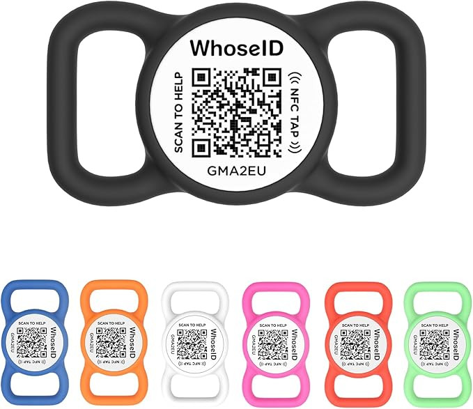 WhoseID QR Code Dog Tag with NFC, Personalized Pet ID Tag, Silicone Dog ID Tag, Modifiable Pet On... | Amazon (US)