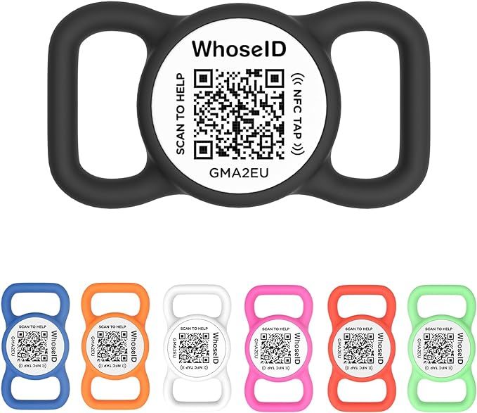 WhoseID QR Code Dog Tag with NFC, Personalized Pet ID Tag, Silicone Dog ID Tag, Modifiable Pet On... | Amazon (US)