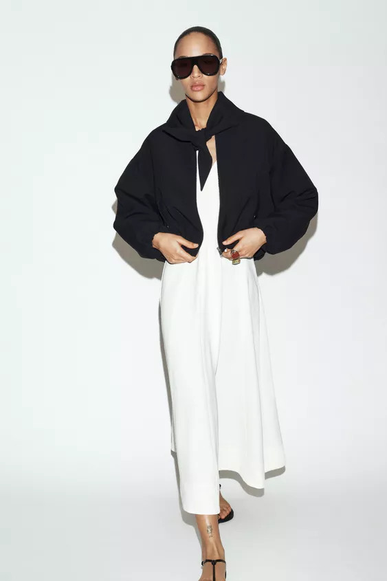 BOMBER JACKET WITH REMOVABLE SCARF | Zara US