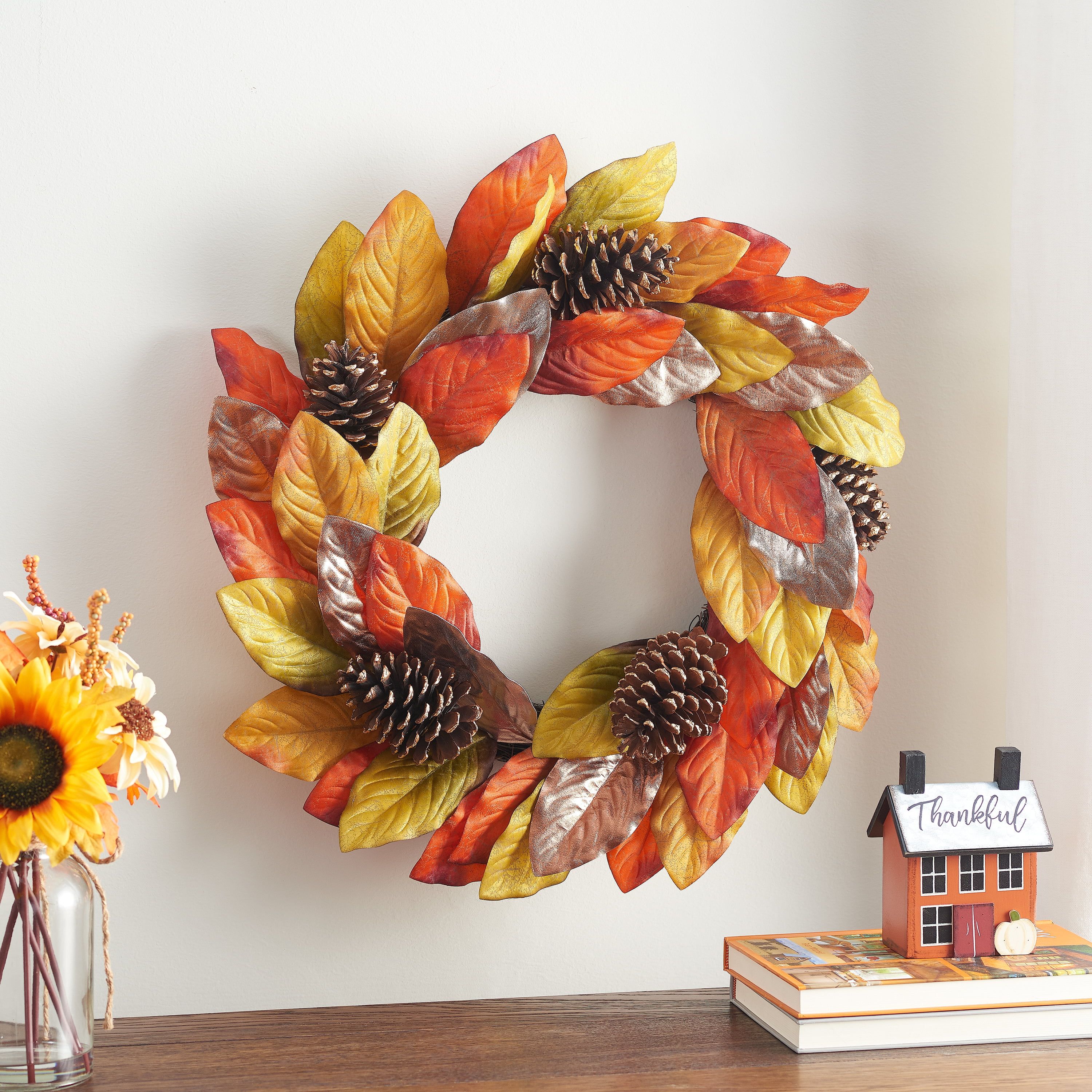 Way to Celebrate Harvest Leaves Wreaths, 24" | Walmart (US)