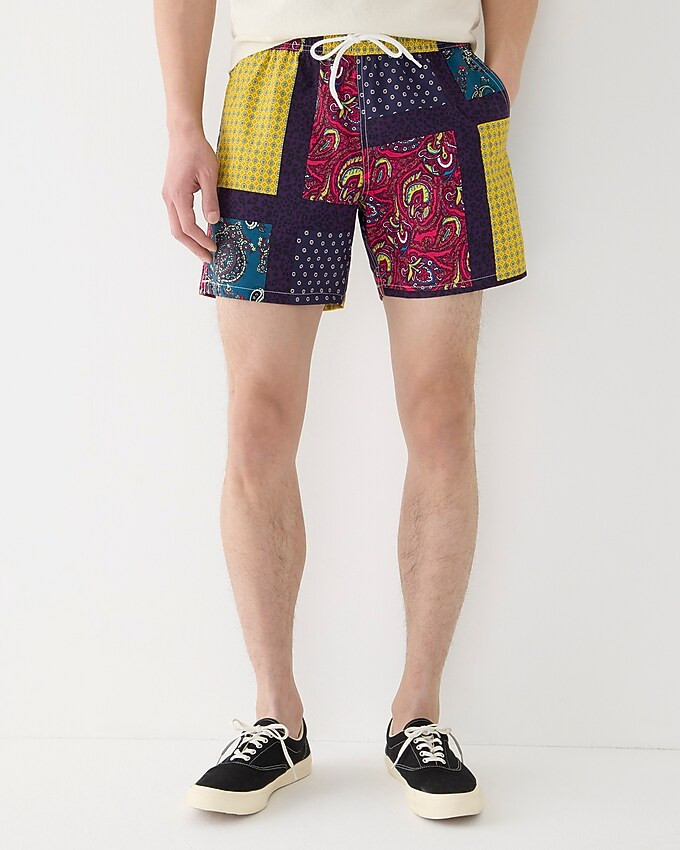 6" stretch swim trunk in print | J. Crew US