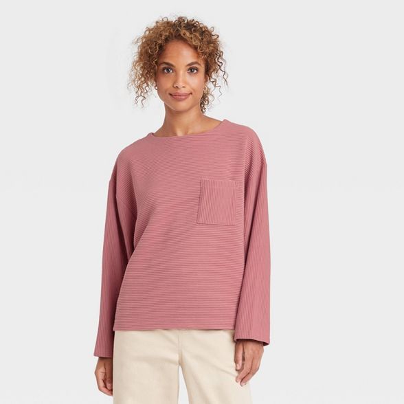 Women's Long Sleeve Ottoman T-Shirt - A New Day™ | Target