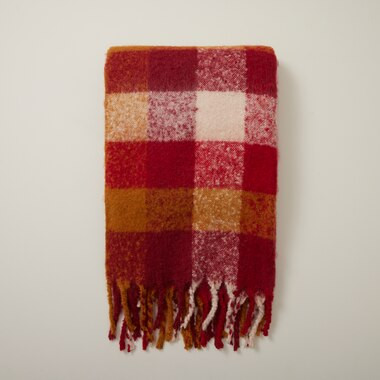 HOLIDAY CHECK THROW BLANKET, RIBBON RED | Indigo (CA)