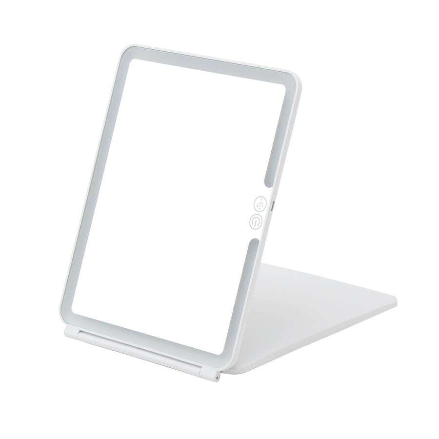 Glo-Tech - Slim Travel LED Mirror - White | Best Buy U.S.