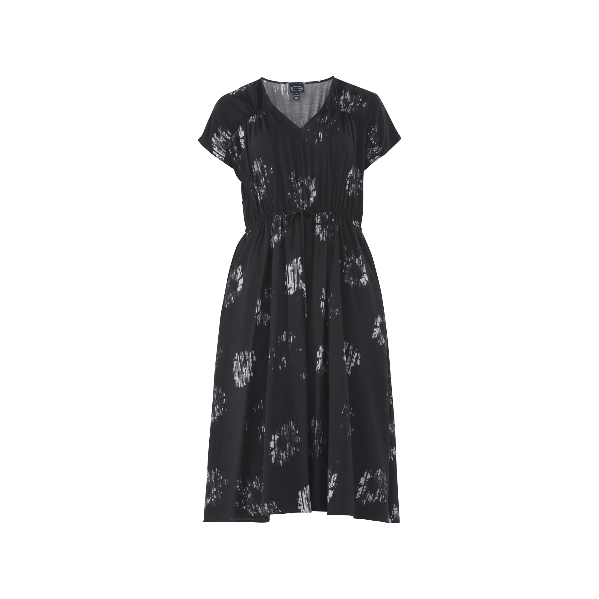 Scoop Women’s V-Neck Crinkle Midi Dress, Sizes XS-4X | Walmart (US)