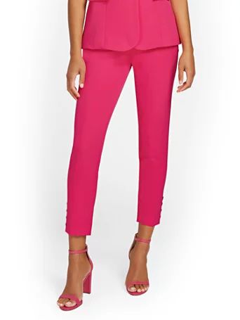 High-Waisted Side-Button Ankle Pant - New York & Company | New York & Company