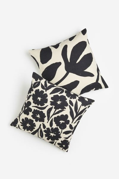 2-pack Cotton Canvas Cushion Covers | H&M (US + CA)