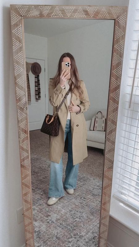 My favorite spring trench so far. Not overwhelming. Thicker. Lined. A warm khaki colorway. I’m 5’3 wearing XS  

#LTKSeasonal #LTKVideo #LTKOver40