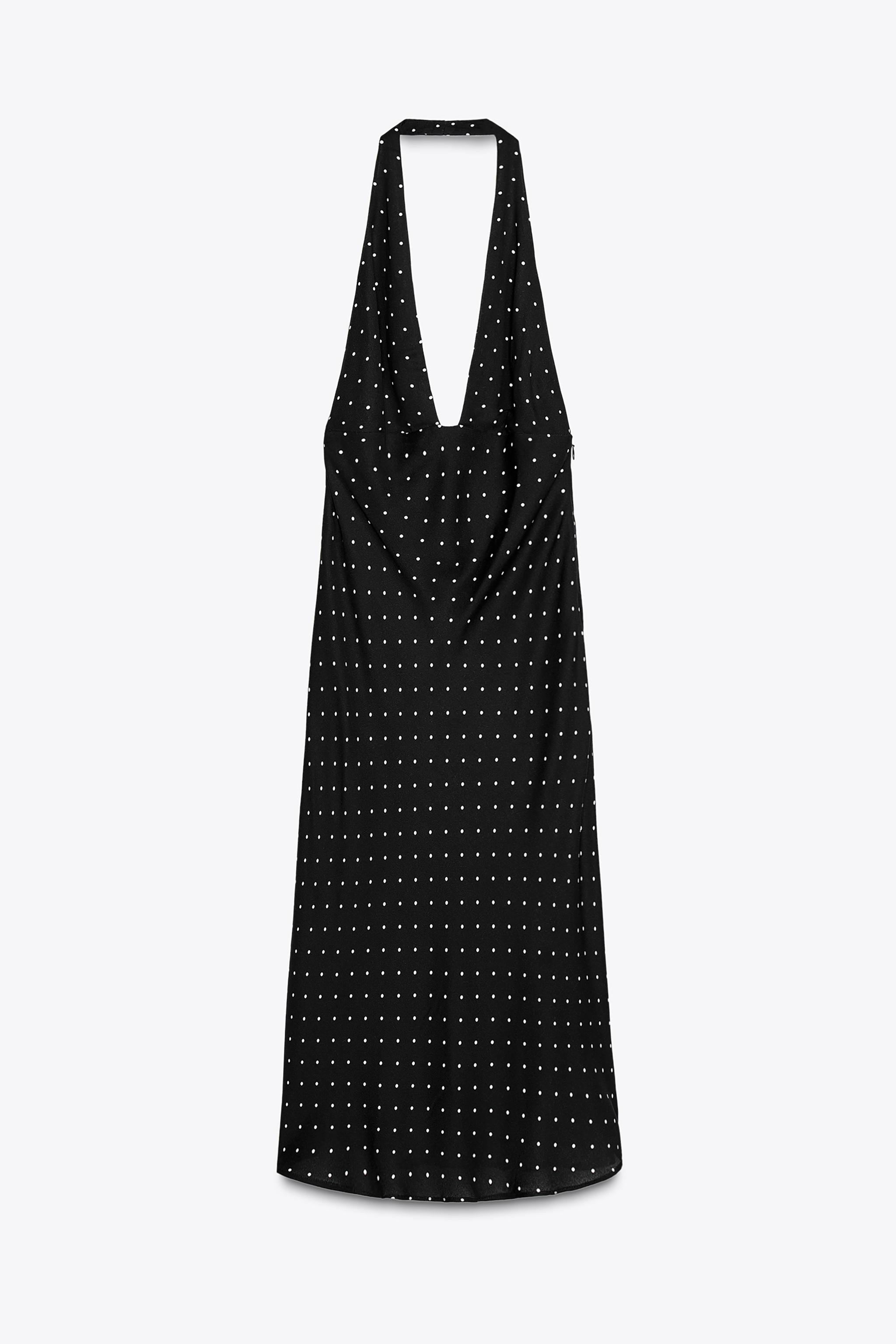 ZW COLLECTION HALTER POLKA DOT DRESS | Zara US