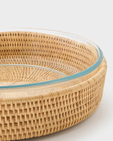 Woven Sabbia and Glass Baking Dish, Round | Cabana Magazine