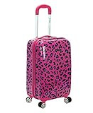 Amazon.com | Rockland Safari Hardside Spinner Wheel Luggage, Magenta Leopard, Carry-On 20-Inch | ... | Amazon (US)