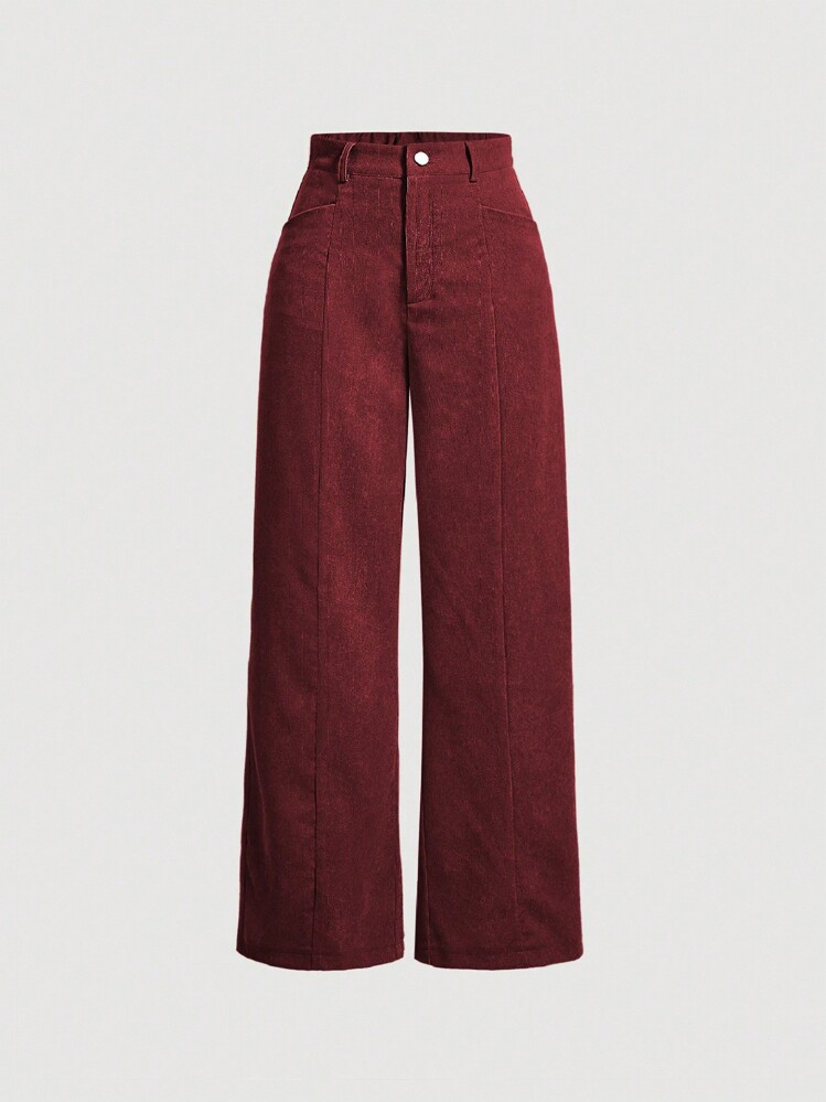 SHEIN MOD Women Casual Solid Color Straight Leg Pants, Autumn | SHEIN