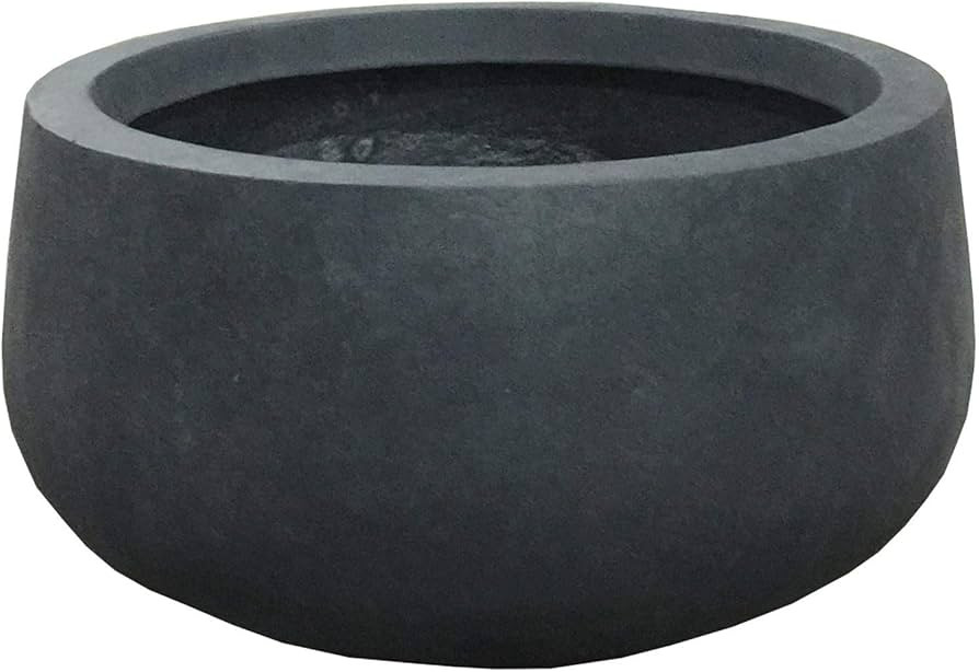 Unknown1 Lightweight Concrete Modern Low Bowl Cement Planter-Small 11.8'x11.8'x5.9' Grey Contempo... | Amazon (US)