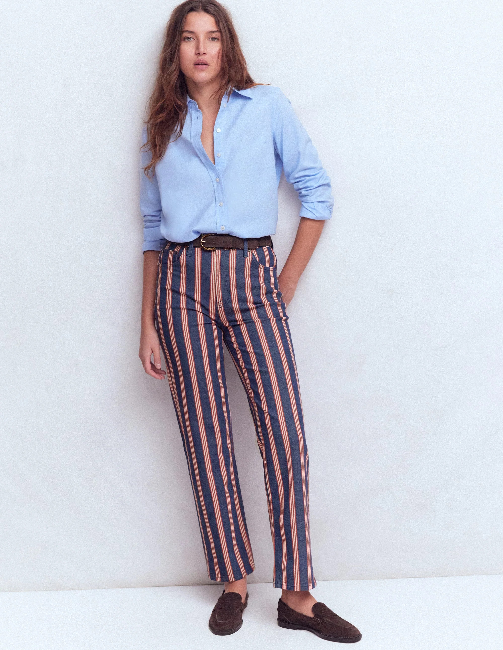 Boden Women's High Rise Straight Jeans in Blue | Size 26 | Boden UK